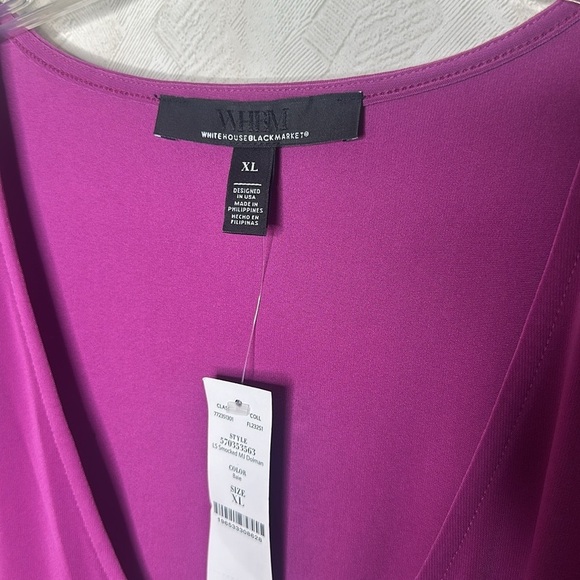 🔥 🆕 WHITE HOUSE BLACK MARKET Kimono Sleeve Smocked Waist Dress SIZE XL - Picture 6 of 7